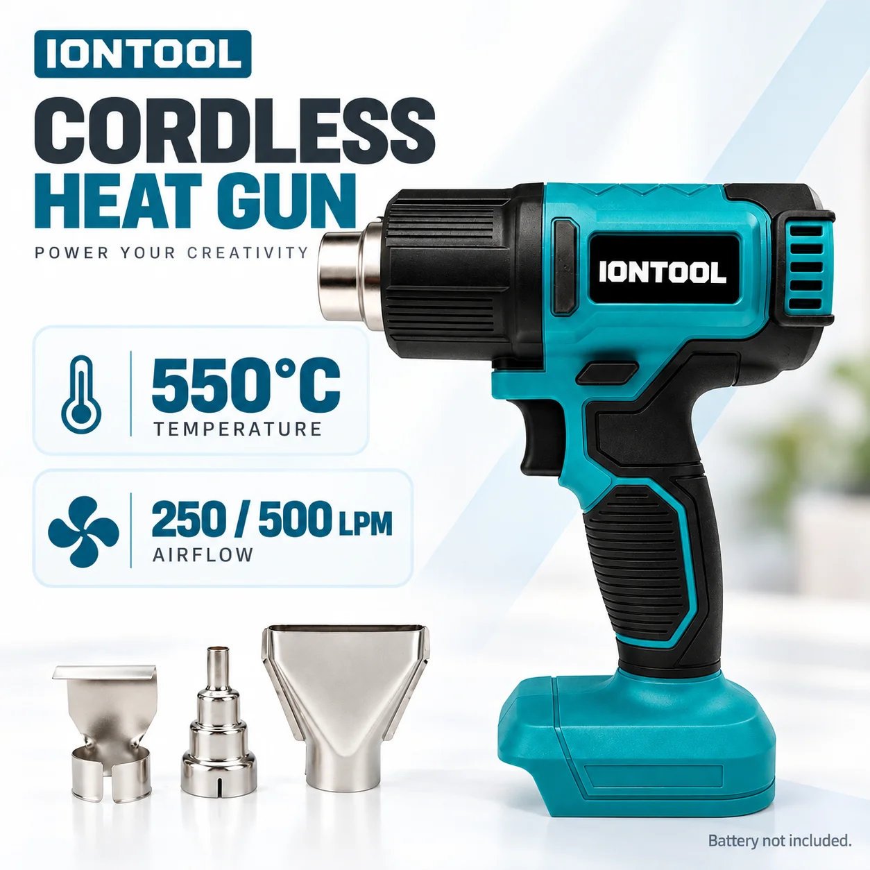 Cordless Heat Gun For Shrink Tubing - IONTOOL Прочный беспроводной термофен 550 ℃