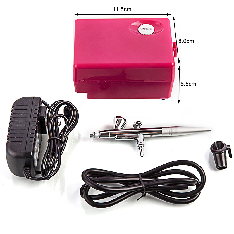 Airbrush Kit With Mini Compressor - Портативный распылитель BT16, макияж для тортов,