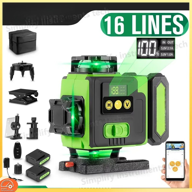 Лазерный уровень 4D на 16 лини – обзор и цена Laser Level 16 Lines 4D Green