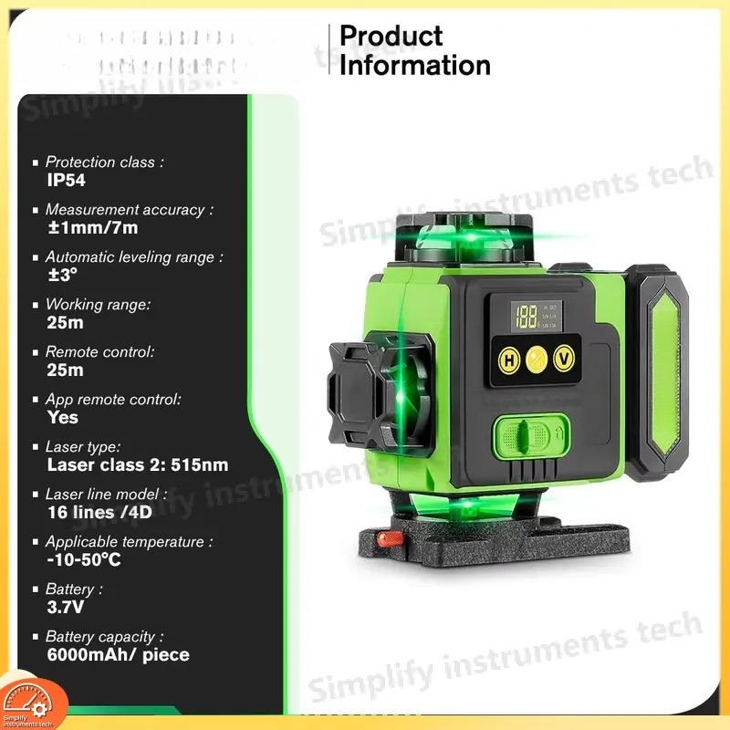 Лазерный уровень 4D на 16 лини – обзор и цена Laser Level 16 Lines 4D Green