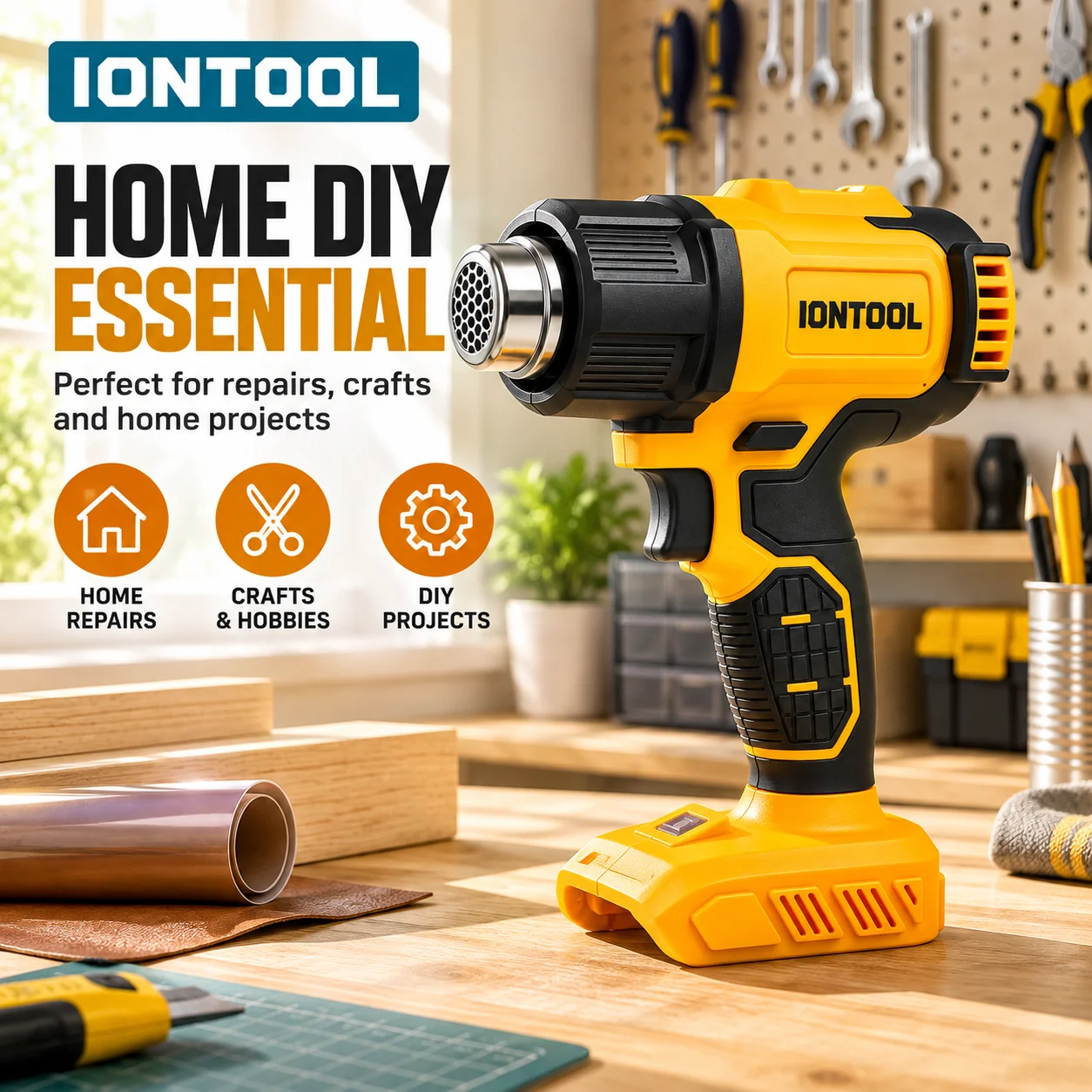 IONTOOL Желтый беспроводной те – обзор и цена Cordless Heat Gun For Shrink Tubing