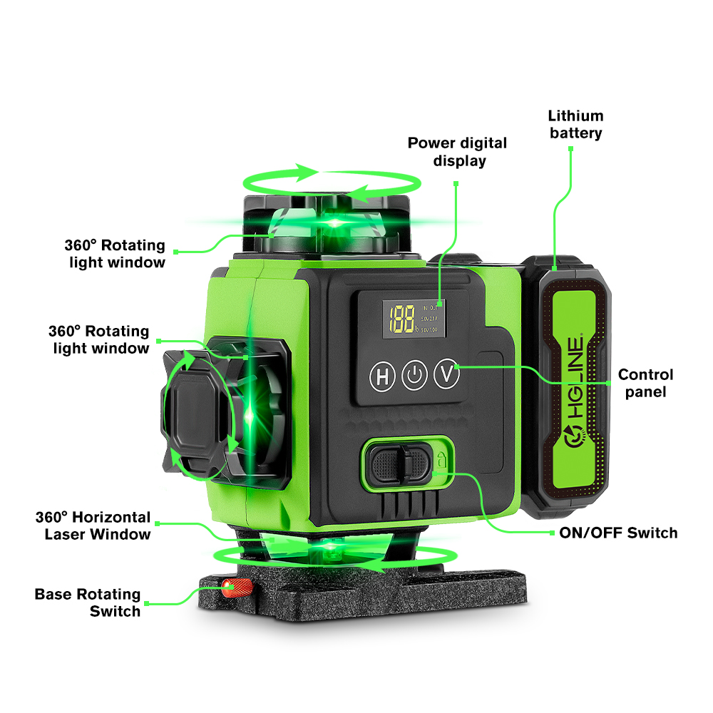 4D 16-линейный лазерный уровен – обзор и цена Laser Level 16 Lines 4D Green
