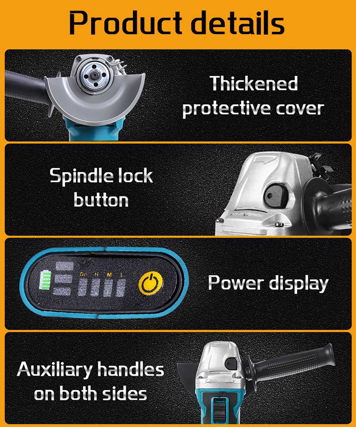 21 В Бесщеточная угловая шлифо – обзор и цена Brushless Angle Grinder Battery Powered
