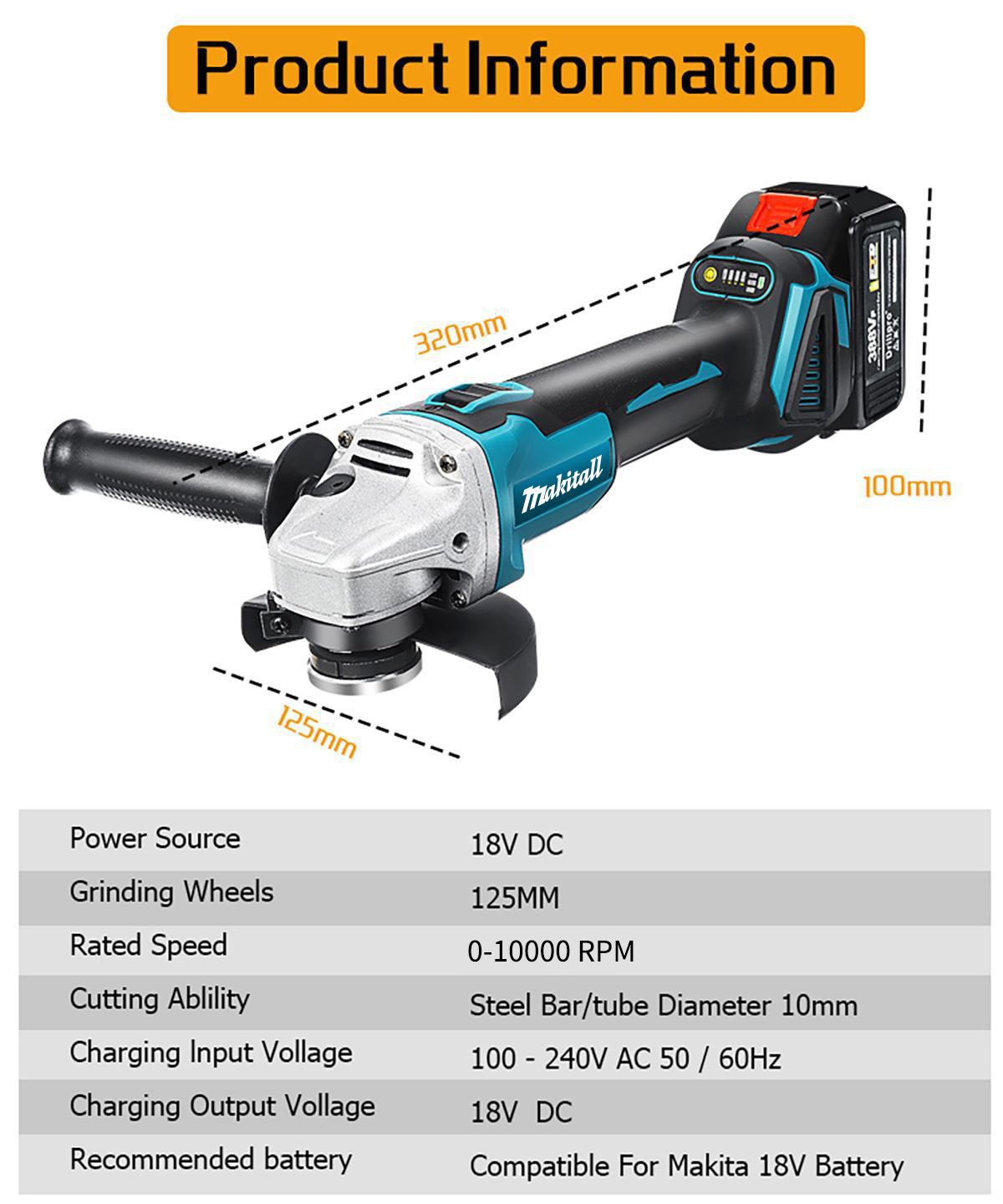 21 В Бесщеточная угловая шлифо – обзор и цена Brushless Angle Grinder Battery Powered